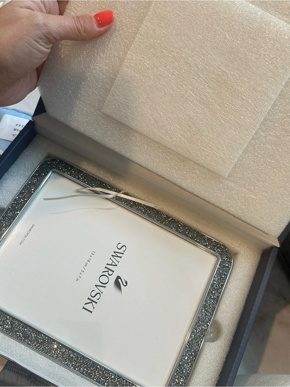 NEW never used Authentic Swarovski Silver Crystal Sparkle 5x7 Photo Frame